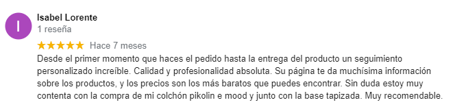 Valoración Colchón inteligente E-MOOD Smart Pik de Pikolín